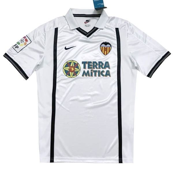 Camiseta Valencia Primera equipo Retro 2000 2001 Blanco